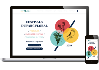 Site événementiel pour les Festivals du Parc Floral à Paris