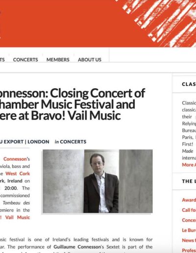 Single article on classical music industry blog