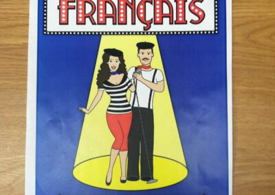 Print communications, poster created with Adobe Illustrator for WVU French Cabaret talent showcase