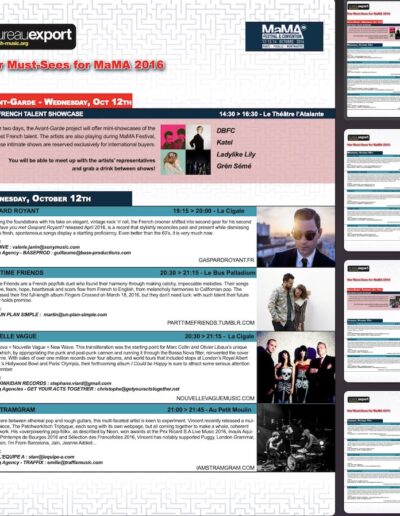 Digital and print program made for music festival mama
